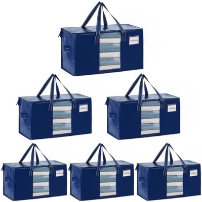 VENO 6 Pack sacchetti da spostamento, comodino e coperta sacchetti da deposito per armadio, scatole da spostamento, scatole con coperchio alternativo,