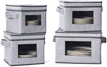 VENO 2 Pack Wine Glass Storage Box con coperchio e maniglie, Glasswares, organizzatore cinese, ottimo per il movimento, il trasporto.