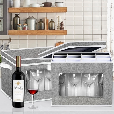 HOMYFORT VINO VASCALE STEMWARE CASI DI MANAGERATO, CHINA CONTENITORI DI MANAGERATO scatola con divisori guscio duro per 12 cristallo