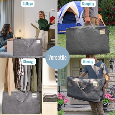 VENO 8 Pacco sacchetti da trasloco, forniture da trasloco, scatole da trasloco, scatole di stoccaggio per imballaggio universitario con coperchi alternativi, pesanti