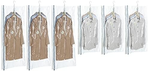 TAILI Sacchetti per la conservazione a vuoto appesi Sacchetti per il risparmio di spazio, set di 4 (2 lunghi, 2 corti), sacchetti sigillatori a vuoto trasparenti per abbigliamento