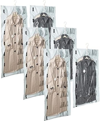 TAILI Sacchetti per la conservazione a vuoto appesi Sacchetti per il risparmio di spazio, set di 4 (2 lunghi, 2 corti), sacchetti sigillatori a vuoto trasparenti per abbigliamento
