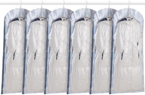 TAILI Sacchetti per la conservazione a vuoto appesi Sacchetti per il risparmio di spazio, set di 4 (2 lunghi, 2 corti), sacchetti sigillatori a vuoto trasparenti per abbigliamento