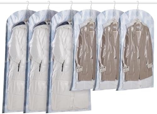 TAILI Sacchetti per la conservazione a vuoto appesi Sacchetti per il risparmio di spazio, set di 4 (2 lunghi, 2 corti), sacchetti sigillatori a vuoto trasparenti per abbigliamento