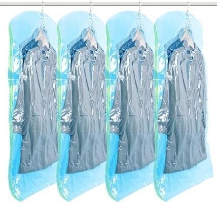 TAILI Sacchetti per la conservazione a vuoto appesi Sacchetti per il risparmio di spazio, set di 4 (2 lunghi, 2 corti), sacchetti sigillatori a vuoto trasparenti per abbigliamento