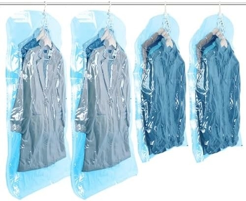 TAILI Sacchetti per la conservazione a vuoto appesi Sacchetti per il risparmio di spazio, set di 4 (2 lunghi, 2 corti), sacchetti sigillatori a vuoto trasparenti per abbigliamento