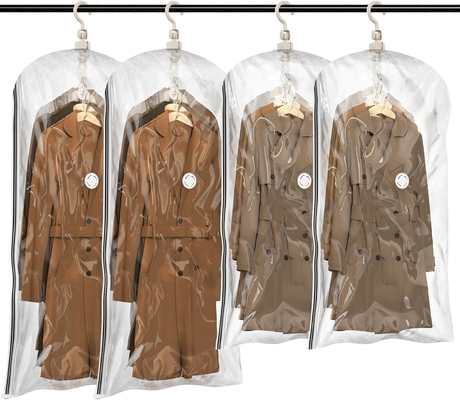 TAILI Sacchetti per la conservazione a vuoto appesi Sacchetti per il risparmio di spazio, set di 4 (2 lunghi, 2 corti), sacchetti sigillatori a vuoto trasparenti per abbigliamento