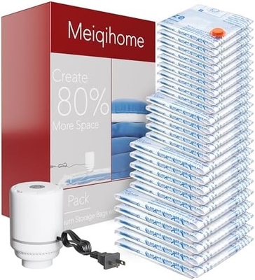 8 PAKETTI VACUUM SACCHI CON PUMPA D'AIR ELETTRICA, 2 JUMBO, 2 GRANDI, 2 MEDI, 2 piccole borse