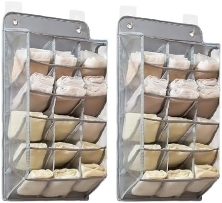 3D NUOVO DURABLE ORGANIZATORE DISPENDO D'ALBERGO con tasche a maglia 3D, ripiano di parete, guardaroba, sacchetto di stoccaggio (BEIGE-2PACK)