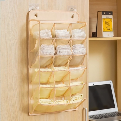 3D NUOVO DURABLE ORGANIZATORE DISPENDO D'ALBERGO con tasche a maglia 3D, ripiano di parete, guardaroba, sacchetto di stoccaggio (BEIGE-2PACK)