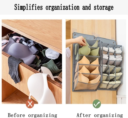 3D NUOVO DURABLE ORGANIZATORE DISPENDO D'ALBERGO con tasche a maglia 3D, ripiano di parete, guardaroba, sacchetto di stoccaggio (BEIGE-2PACK)