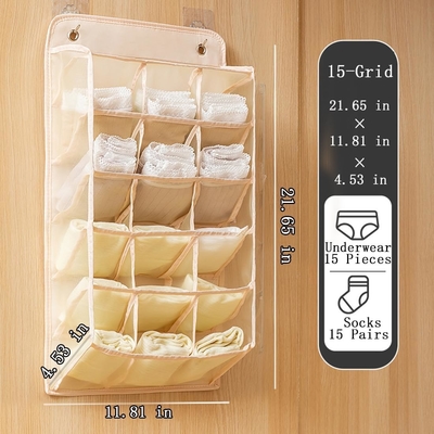 3D NUOVO DURABLE ORGANIZATORE DISPENDO D'ALBERGO con tasche a maglia 3D, ripiano di parete, guardaroba, sacchetto di stoccaggio (BEIGE-2PACK)