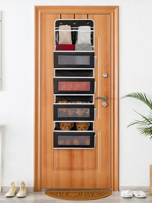 JARLINK 2 Pacchetto 5 scaffali sopra porta organizzatore appesa, montatura a parete pieghevole 4 grande tasca grande capacità di stoccaggio con PVC