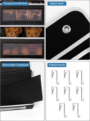 JARLINK 2 Pacchetto 5 scaffali sopra porta organizzatore appesa, montatura a parete pieghevole 4 grande tasca grande capacità di stoccaggio con PVC