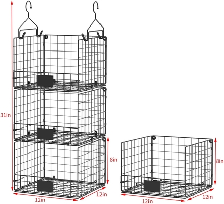 Sonyabecca 3 livelli organizzatore armadio appeso con targa, abbigliamento appesi scaffali 5 S ganci, montaggio a parete e armadio