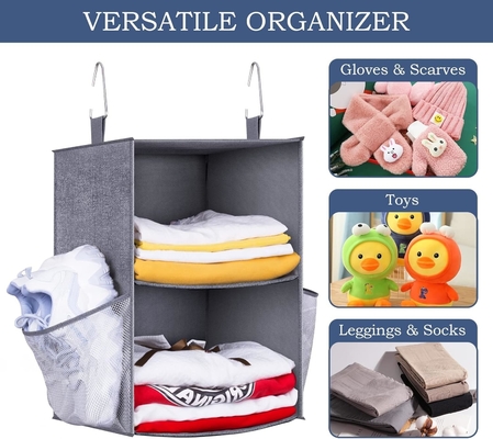 KEETDY 2 scaffali piccoli organizzatori di armadiesi appesi e di stoccaggio con 2 grandi tasche di scarpe organizzatore di scaffali appesi per