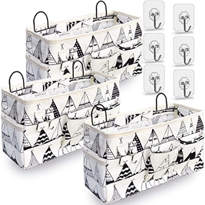 2 PC di cestini appesi per organizzare, cestino per il ripostiglio di tessuti, organizzatore per il ripostiglio, cucina, camera da letto, ufficio,