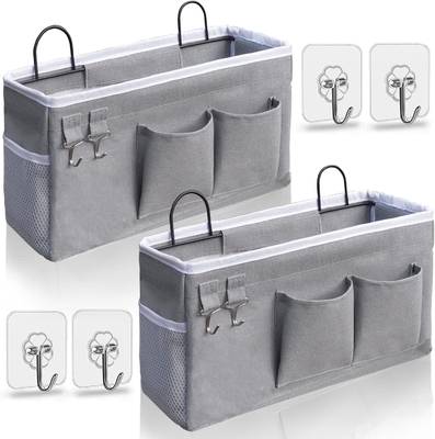 2 PC di cestini appesi per organizzare, cestino per il ripostiglio di tessuti, organizzatore per il ripostiglio, cucina, camera da letto, ufficio,