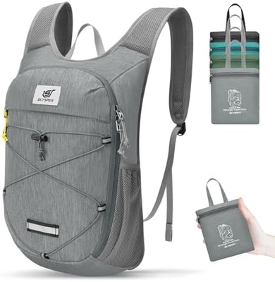 SKYSPER Backpack pieghevole per escursioni - 10L Piccolo Backpack leggero Respirante per uomini Donne
