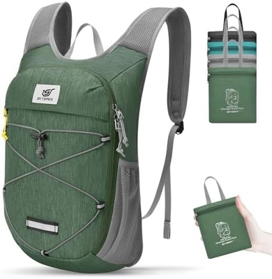 SKYSPER Backpack pieghevole per escursioni - 10L Piccolo Backpack leggero Respirante per uomini Donne