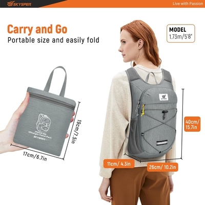 SKYSPER Backpack pieghevole per escursioni - 10L Piccolo Backpack leggero Respirante per uomini Donne