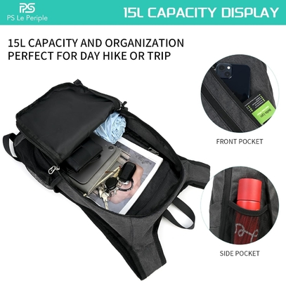 Zaino da giorno piccolo 15L zaino da trekking piccolo zaino pieghevole zaino leggero zaino da viaggio zaino da viaggio per donne uomini, bl