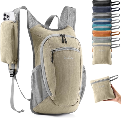 Zaino per escursioni piccolo da 10 litri Zaino da viaggio zaino da giorno Zaino da viaggio leggero da imballaggio per donne Uomini (Beige)