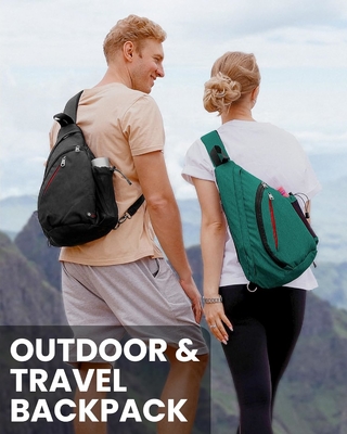 OutdoorMaster Sling Bag, Hiking Daypack, Crossbody Shoulder Chest Urban Outdoor Travel Backpack per donne e uomini