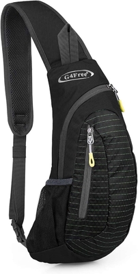 G4Free Sling Bag Uomini e donne Zaino a spalla Piccolo Corpo crociato Zaino a petto (Nero)