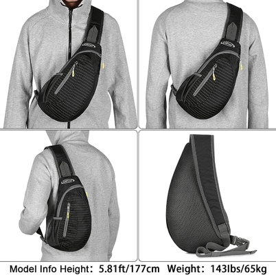 G4Free Sling Bag Uomini e donne Zaino a spalla Piccolo Corpo crociato Zaino a petto (Nero)