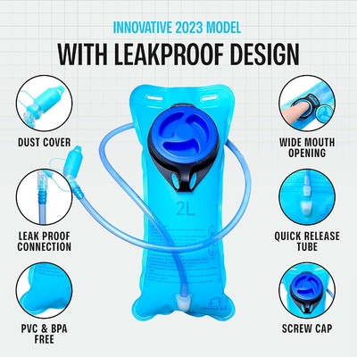 Sojourner Hydration Pack, Hydration Backpack - Water Backpack con 2 litri di vescica idratante, Festival Essential - Rave