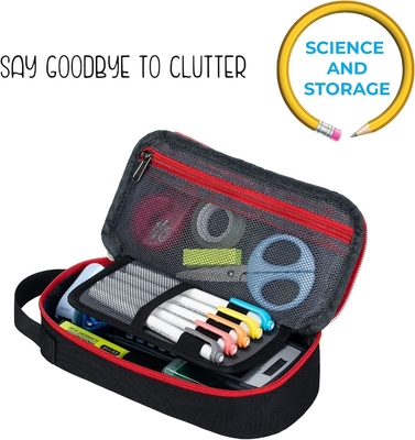 ECHSRT Cassa per matite di grandi dimensioni, sacchetto estetico con penna di grande capacità, borsa portatile minimalista con maniglia per