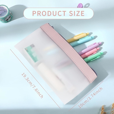 Cassa di matita Classycoo 4 Pack Borsa di matita con cerniera, Borsa multifunzionale con penna chiara Organizzatore Borsa di stoccaggio per carta
