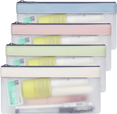 Cassa di matita Classycoo 4 Pack Borsa di matita con cerniera, Borsa multifunzionale con penna chiara Organizzatore Borsa di stoccaggio per carta