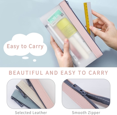 Cassa di matita Classycoo 4 Pack Borsa di matita con cerniera, Borsa multifunzionale con penna chiara Organizzatore Borsa di stoccaggio per carta