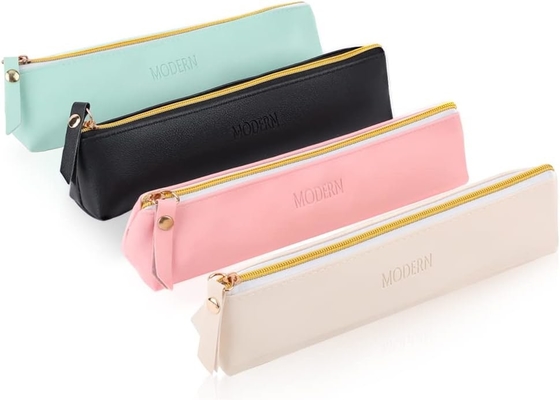 ISuperb 4 Pcs Small Pencil Case PU Leather Pencil Bag Waterproof Organizer Storage Bag Cosmetic Zipper Bag Per Donne