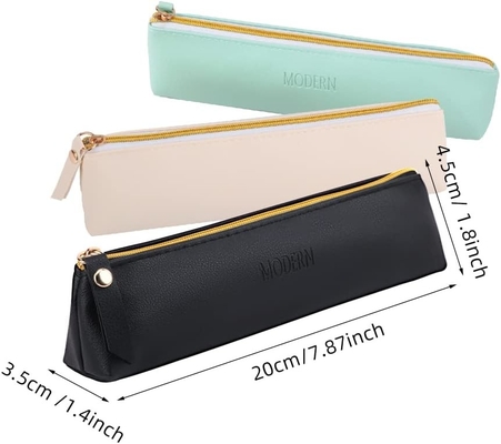 ISuperb 4 Pcs Small Pencil Case PU Leather Pencil Bag Waterproof Organizer Storage Bag Cosmetic Zipper Bag Per Donne