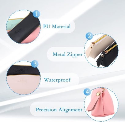 ISuperb 4 Pcs Small Pencil Case PU Leather Pencil Bag Waterproof Organizer Storage Bag Cosmetic Zipper Bag Per Donne