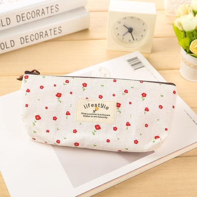 Cassa a matita, Cute Florale Fiore tela Cerniera Casse a matita Fabric Lovely Fiore Albero Sacchetti di matita 4 Pcs