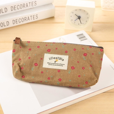 Cassa a matita, Cute Florale Fiore tela Cerniera Casse a matita Fabric Lovely Fiore Albero Sacchetti di matita 4 Pcs