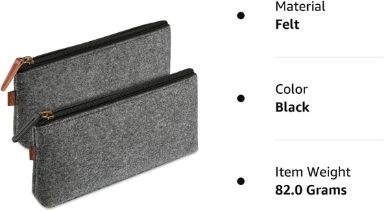 ProCase Sacchetto a matita Cassa a matita, Feltro Studenti Papeterie Borsa Borsa Zipper Per matite, matite, evidenziatori, Gel Pen, marcatori