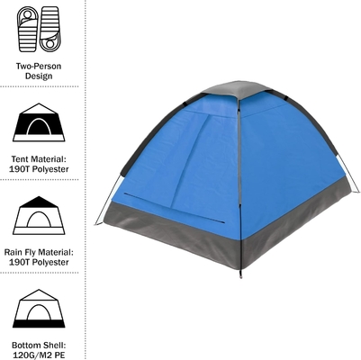 Tenda a cupola per 2 persone ️ facile da impostare Rifugio con mosca della pioggia e borsa da porta per campeggio, spiaggia, backpacking, escursioni,
