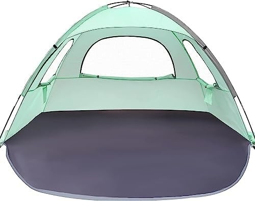 WhiteFang Beach Tent Anti-UV Rifugio portabile per 3/4/6 persone, pavimento estensibile con 3 reti di ventilazione