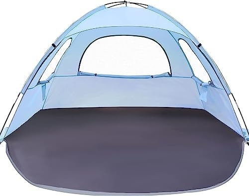 WhiteFang Beach Tent Anti-UV Rifugio portabile per 3/4/6 persone, pavimento estensibile con 3 reti di ventilazione