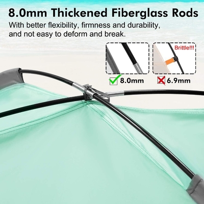 WhiteFang Beach Tent Anti-UV Rifugio portabile per 3/4/6 persone, pavimento estensibile con 3 reti di ventilazione