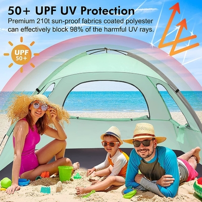 WhiteFang Beach Tent Anti-UV Rifugio portabile per 3/4/6 persone, pavimento estensibile con 3 reti di ventilazione