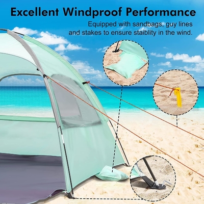 WhiteFang Beach Tent Anti-UV Rifugio portabile per 3/4/6 persone, pavimento estensibile con 3 reti di ventilazione