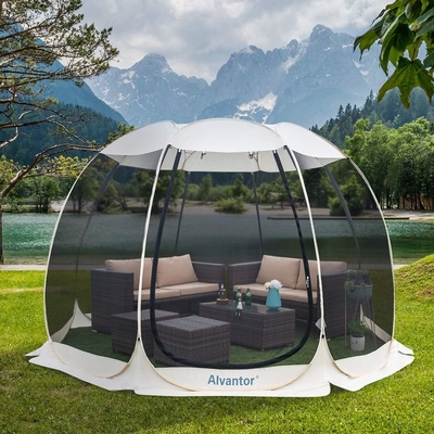 Alvantor Screen House Camera da campeggio Tenda all'aperto Canopy Pop Up Sun Shade Rifugio Esagonale Mellare Pareti Non impermeabili 6'x6'