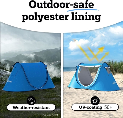 Abco Pop Up Tent per 2 persone - Cabana portatile con 2 porte, resistente all'acqua e protezione UV, borsa da trasporto - Sky Blue