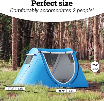 Abco Pop Up Tent per 2 persone - Cabana portatile con 2 porte, resistente all'acqua e protezione UV, borsa da trasporto - Sky Blue